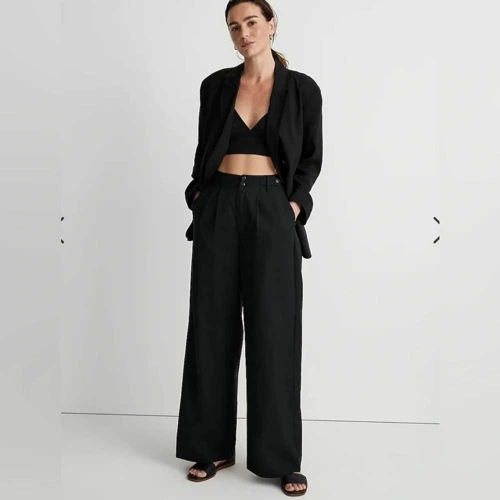 Madewell Elyaf Relaxed Drop Shoulder Softdrape Blazer Black XS NWT - Picture 2 of 13